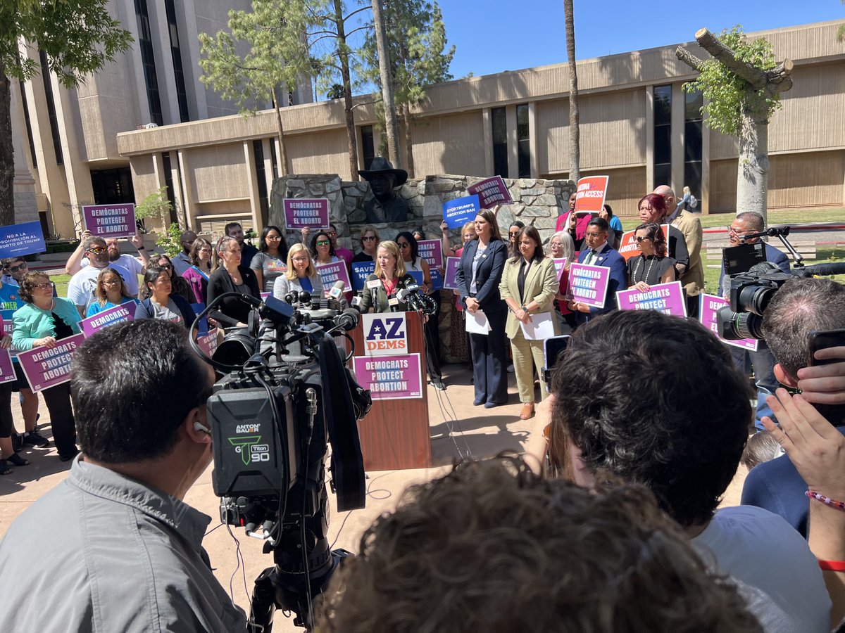 Happening Now: Arizona Attorney General <a href="/krismayes/">Kris Mayes</a>⁩ calls today’s Arizona Supreme Court decision “a stain on our state” and reaffirmed that she will not prosecute women and doctors