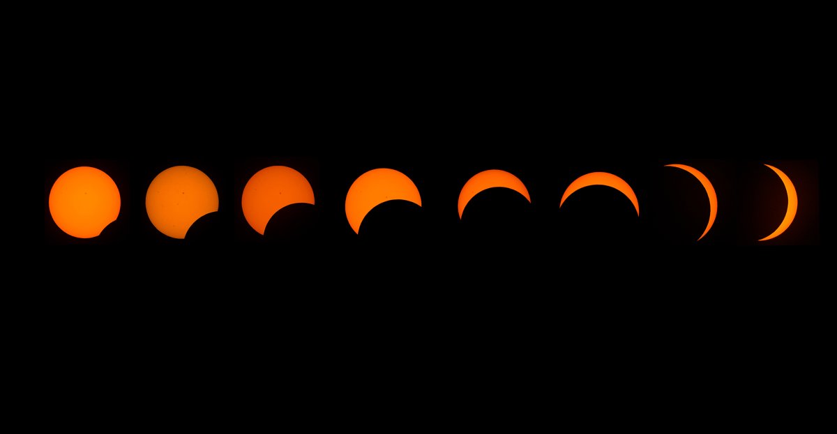 One more #Eclipse2024 pic. A composite from #Milwaukee from the start to the eclipse's peak coverage at 89%. @journalsentinel photo illustration by @mdesisti