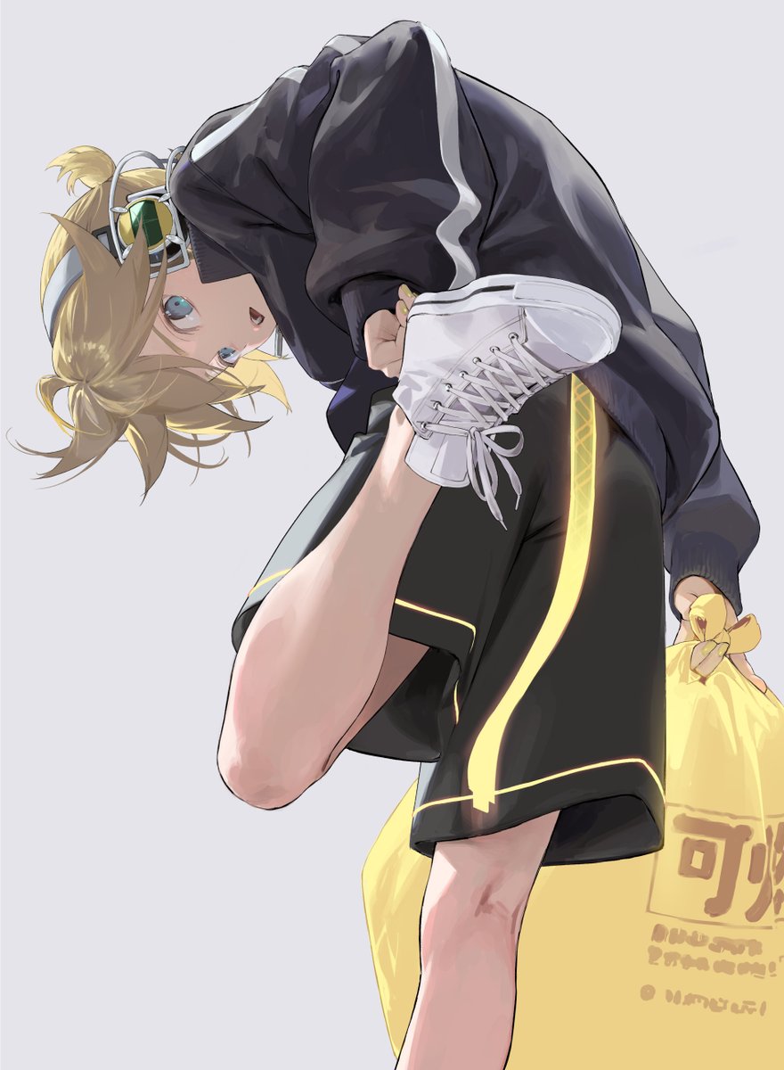 kagamine len solo looking at viewer open mouth blue eyes simple background blonde hair long sleeves  illustration images