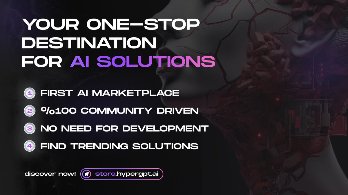 Discover the future of AI with #HyperStore 🚀! Dive into the world's first AI solutions marketplace, where you can explore trending AI applications without any development knowledge. 100% community-driven, HyperStore is your go-to for staying ahead in the AI game. Power up…