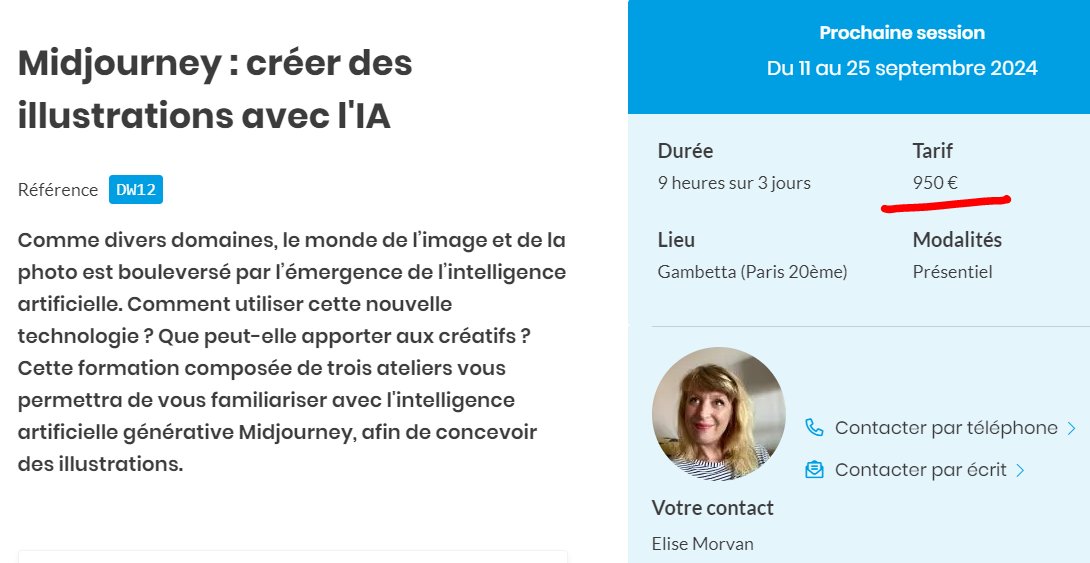 Hey @gobelins_paris why don´t you allow comments here? You also closed the comments on Instagram 🤨 Why don´t you explain your Midjourney courses (950€ per 9 hours) in your website?