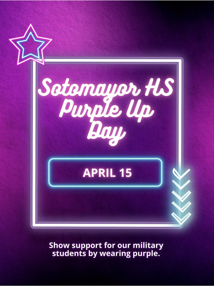 Wear your purple on April 15th in support of our Military students!
