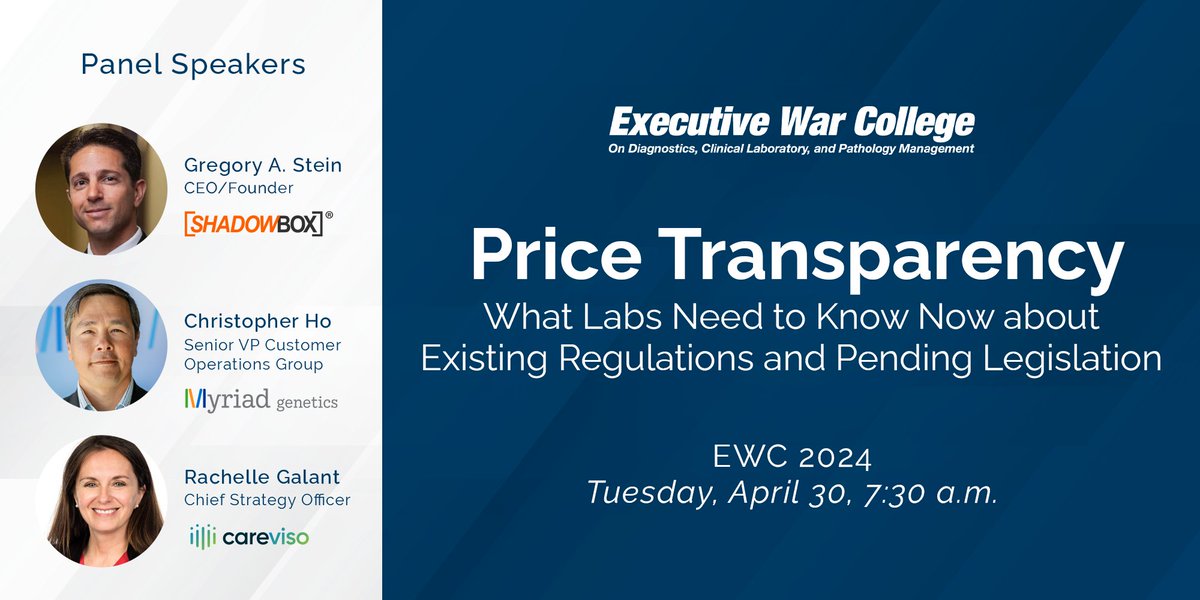 Are you attending #EWC2024 later this month? Don't miss out! Join our Founder & CEO Greg Stein and a panel of #labexperts on April 30, 7:30 AM as they dive into #pricetransparency and essential #labinsights.