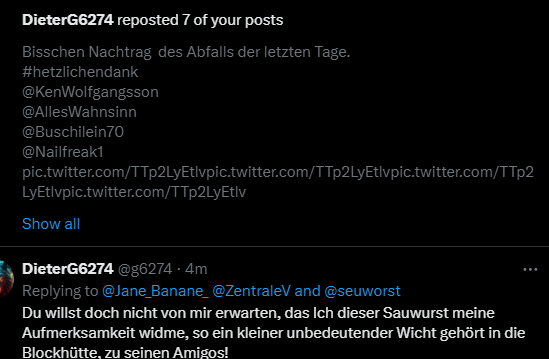 seuworst's tweet photo. Retweeten ist bekanntermaßen der beste Weg, um anderen Usern keine Aufmerksamkeit zu gewähren. Das hat Patridiot Dieter erstklassig erfasst.
#hirnentkernt
#rechterdreck https://t.co/mxyg5NH3cG