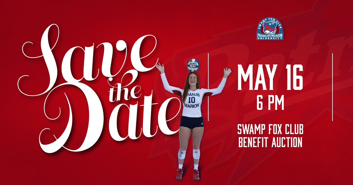 Mark your calendars ‼️ This year’s FMU Swamp Fox Club Benefit Auction is set for May 16th at 6 p.m. ! We hope to see you there! #SwampEm #GoPatsGo