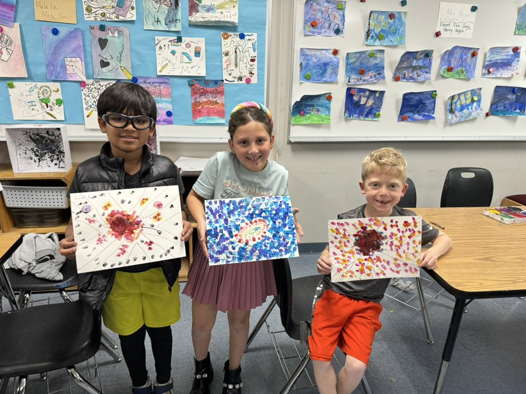 Bay Laurel Elementary School second graders creating perspective trees to celebrate next with the science plant unit.
@BLDolphins 
@LVUSD