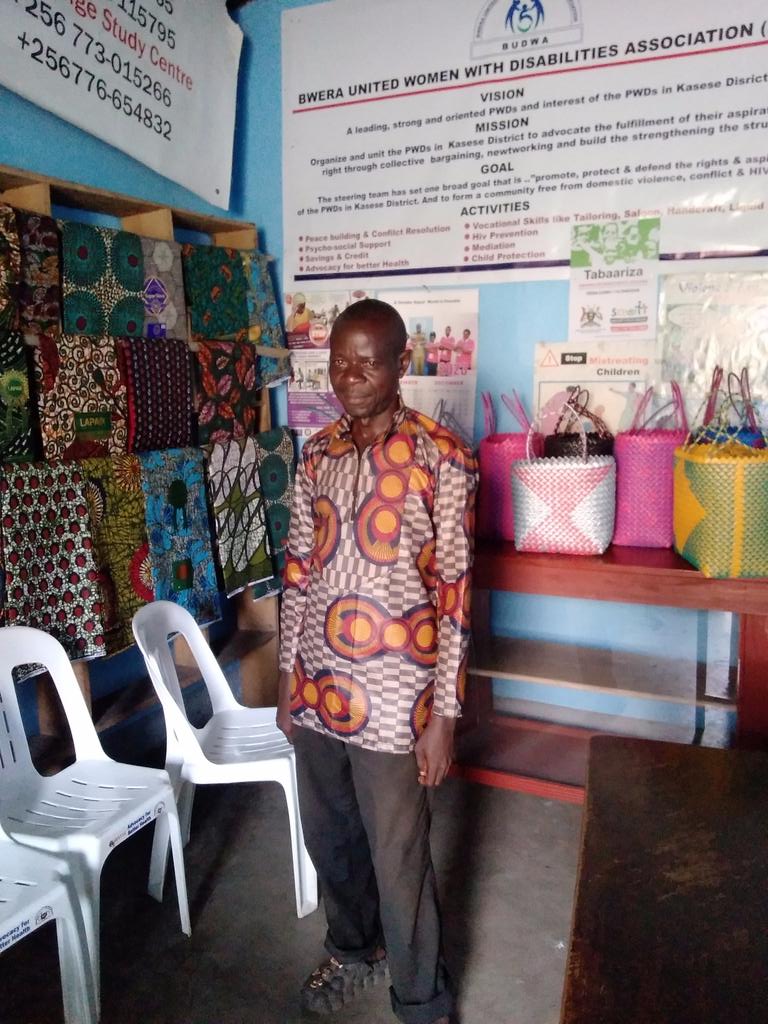 At Bwera United women with disabilities Association( BUDWA) we have brought men on board, and made made them smart with our fashions.