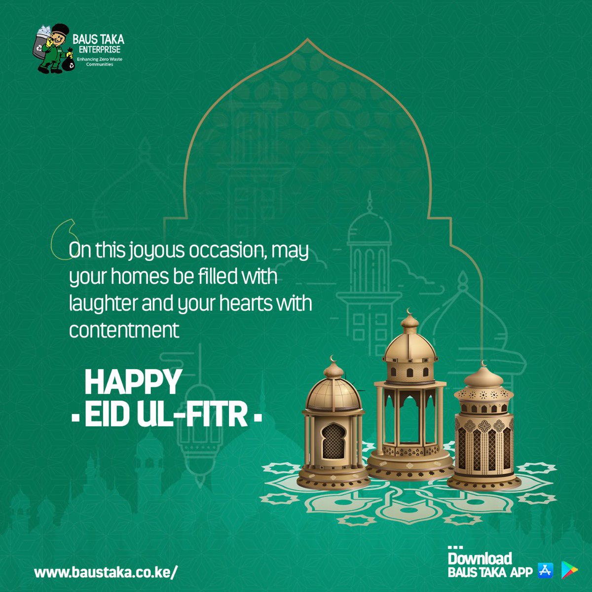 May the blessings of Allah fill your life with joy, peace, and prosperity on this special day and always. Eid Mubarak from ours to yours 💚