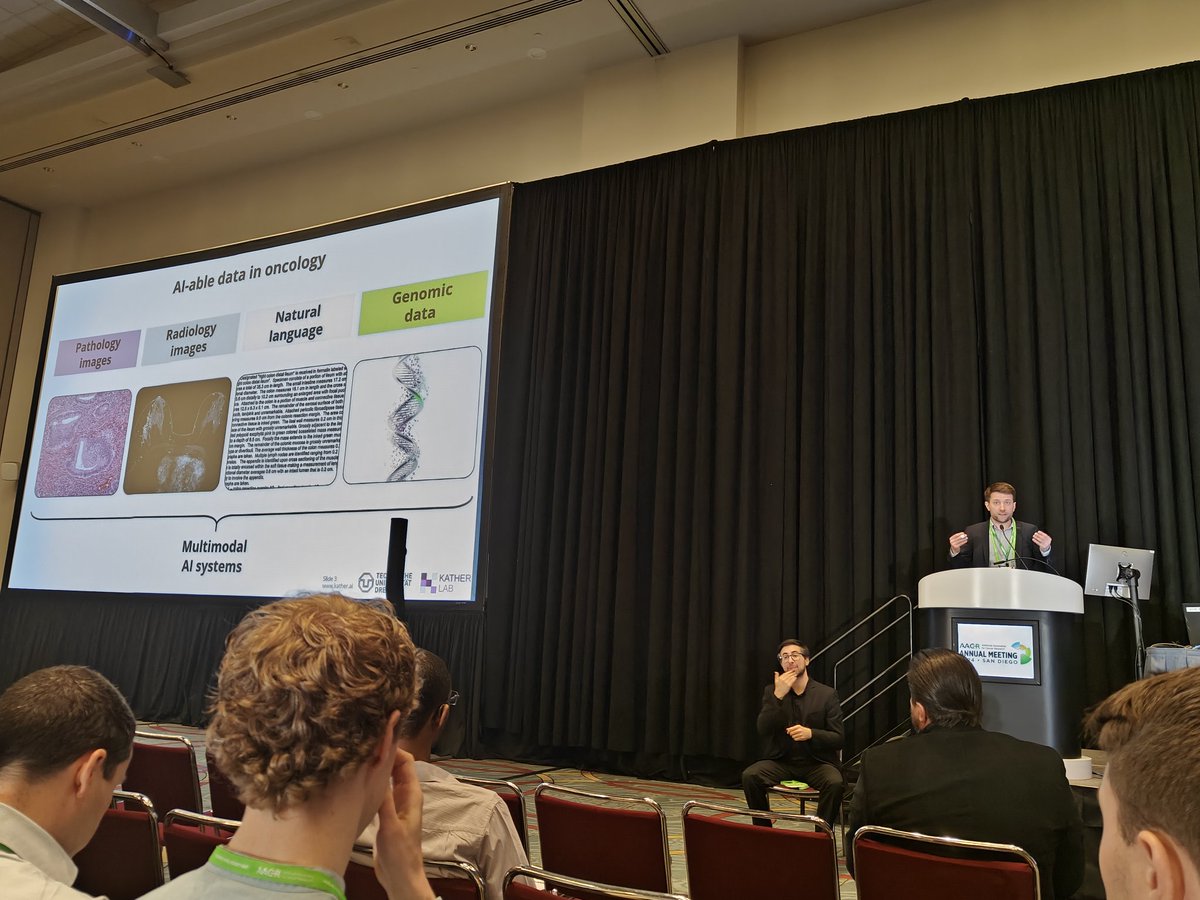 #AACR24 Dr. Kather gave an amazingly insightful talk on multimodal AI for precision oncology @jnkath!