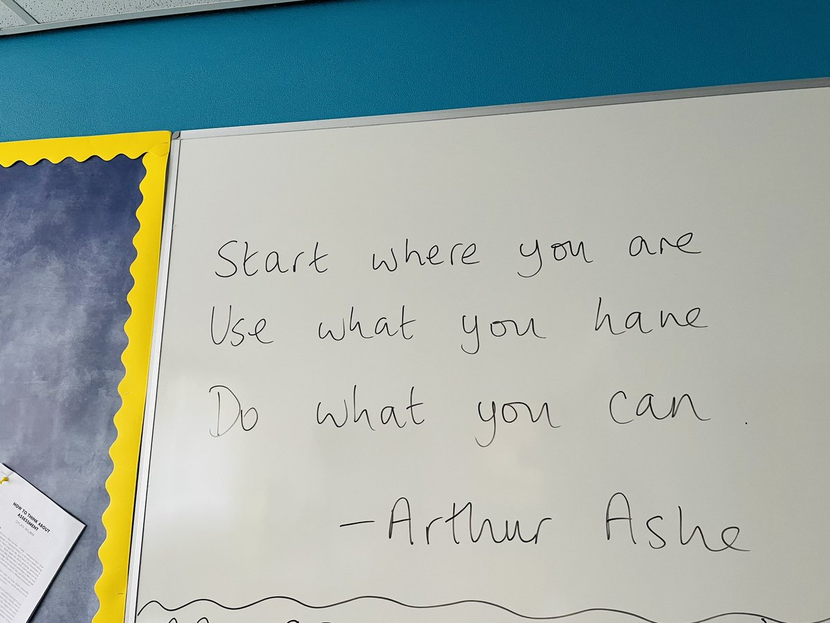 Always find this helpful at the start of a new term. Writ large in my office. Thank you Arthur Ashe.