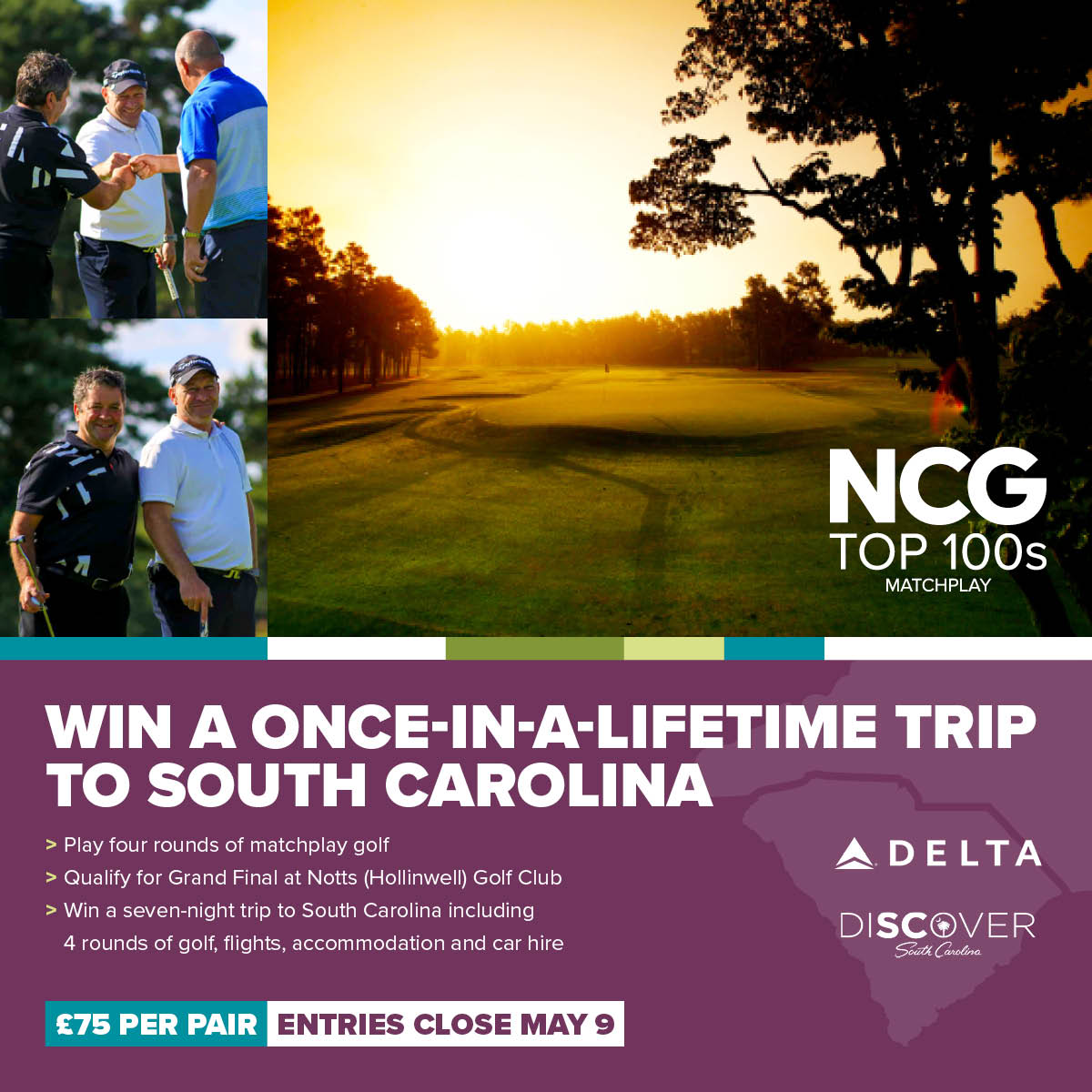 One month to go to enter our Summer Matchplay ⏳ 🤝 Pairs competition 🥊 Four rounds of knockout golf ⛳ Grand Final at Hollinwell 🇺🇸 Winners receive seven-night golf trip to South Carolina Enter now: ow.ly/Ww6H50Rbemp