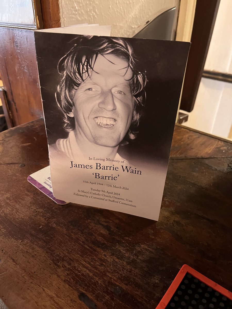 We had to say goodbye today to a wonderful footballer, JCB workmate and great friend to us all!! It was lovely seeing so many old friends but would be much better in happy circumstance. Rest in Peace Barrie. God Bless!