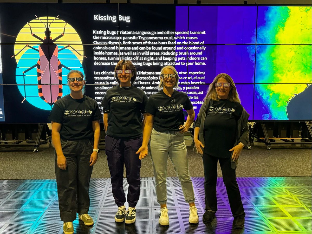 Planet Texas 2050 (@planet_tx) on Twitter photo Madison Russ (<a href="/OdenInstitute/">Oden Institute</a>), Liting Huang (<a href="/OdenInstitute/">Oden Institute</a>), Juliet Whitsett (<a href="/Planet_/">For a Green Planet</a> TX) and Katy Brown (<a href="/OdenInstitute/">Oden Institute</a>) stand in front of their Eclipse Day Project <a href="/TACC/">TACC</a> Vis Lab. Madison Russ (<a href="/OdenInstitute/">Oden Institute</a>), Liting Huang (<a href="/OdenInstitute/">Oden Institute</a>), Juliet Whitsett (<a href="/Planet_/">For a Green Planet</a> TX) and Katy Brown (<a href="/OdenInstitute/">Oden Institute</a>) stand in front of their Eclipse Day Project <a href="/TACC/">TACC</a> Vis Lab.