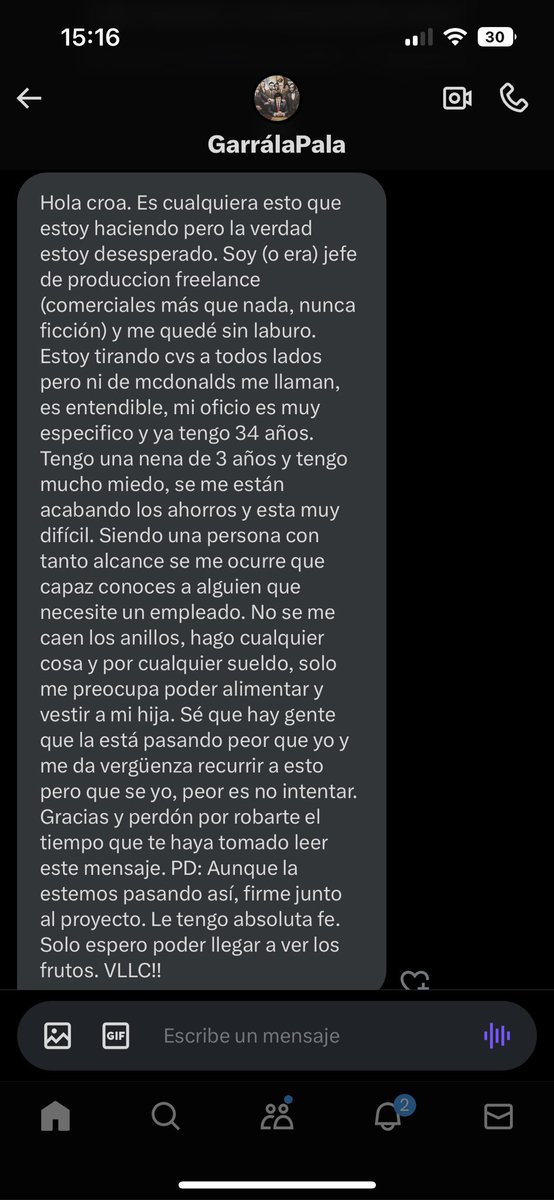 El twittero @NeonArgie está buscando trabajo. Tiene una hija de 3 años que mantener. RT.