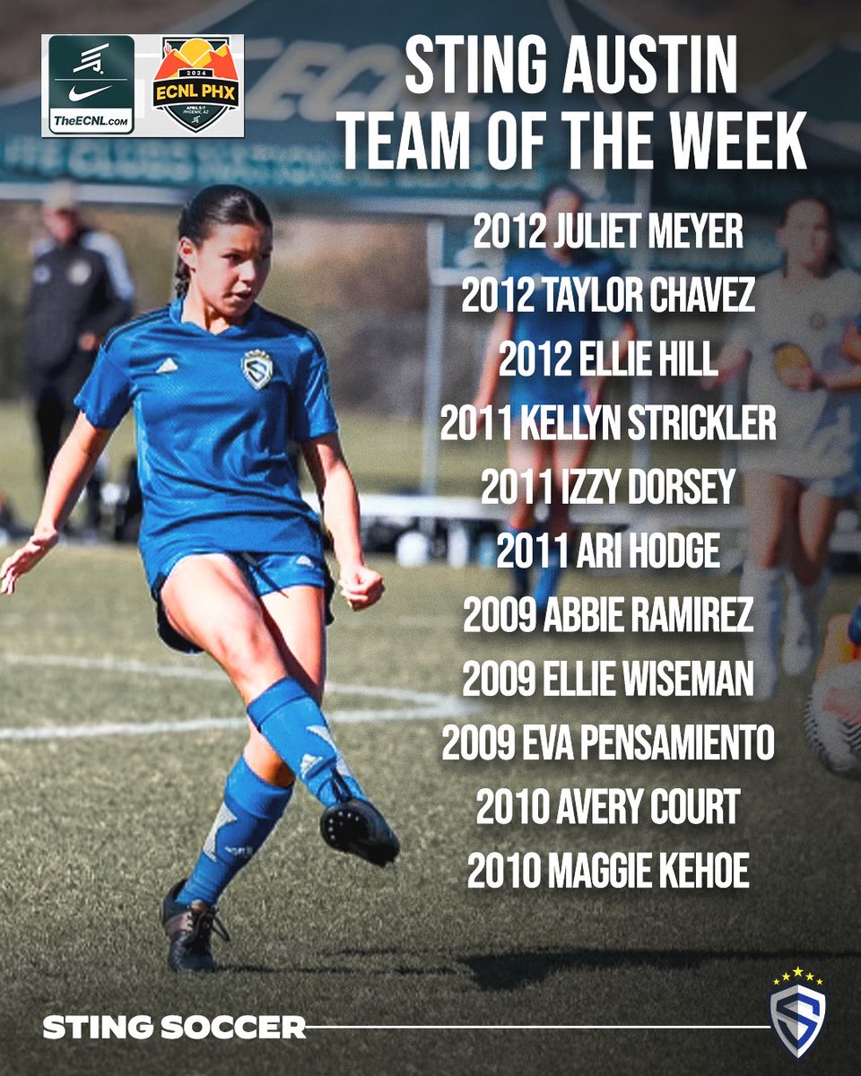 Sting Austin Team of the Week from ECNL Phoenix 🌵❤️‍🔥 #wearesting #braveboldone