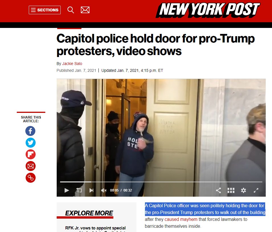 @Leogman2 @Johncombow2016 @hapatraveler Unintentional comedic greatness! You posted a video of a Capitol officer holding a door open for a rioter as they left the building.