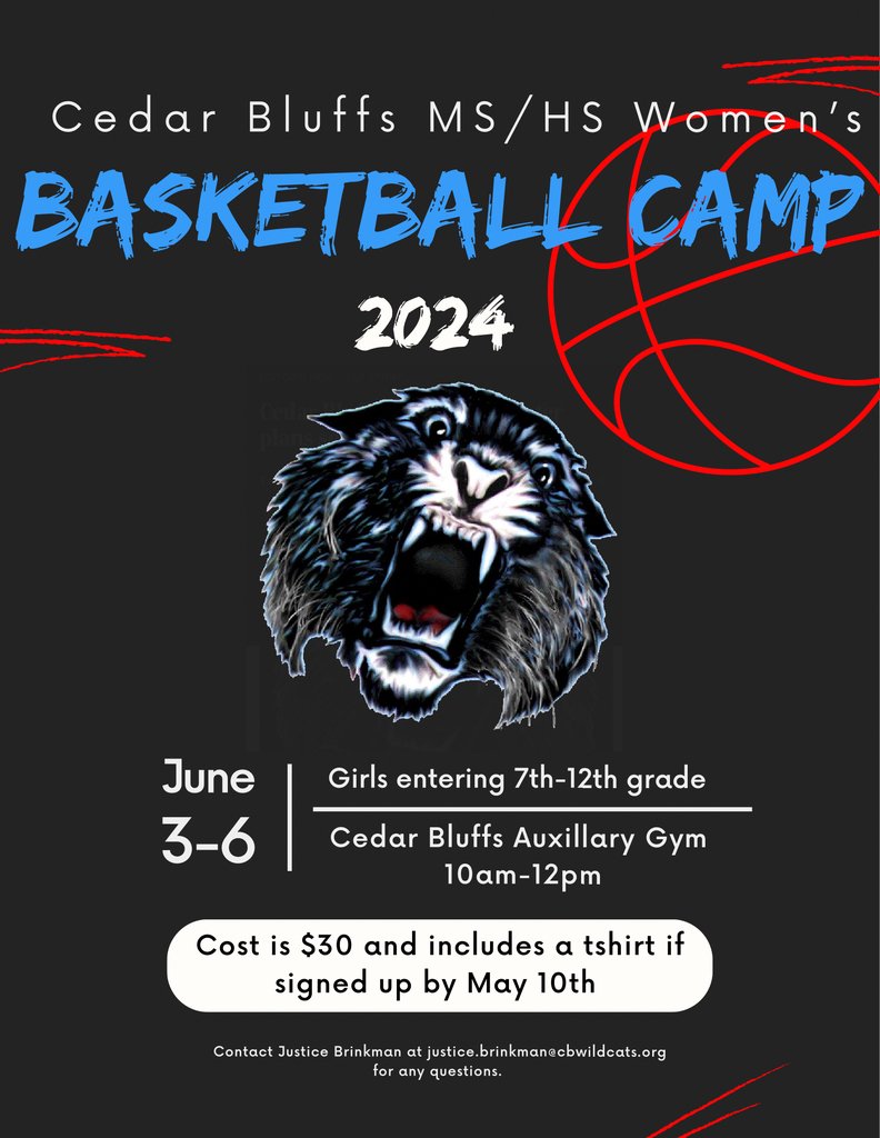 Sign up now for our Jr. High and HS Girls basketball camp this summer! Great opportunity to get better and have some fun! Sign Up Form - forms.gle/hyqNaFqAwiu2PG…