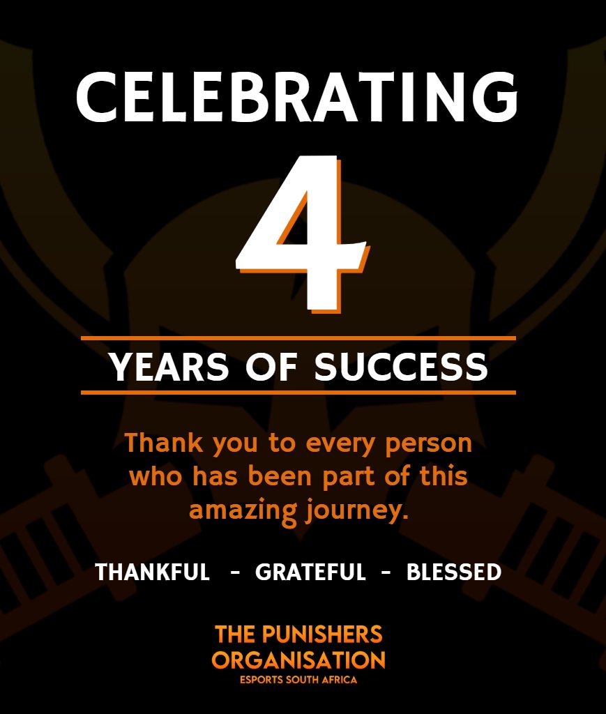 4 Years Strong! ⚔
Thank you for being part of our journey of growth.

#PunishersOnTop 🎈