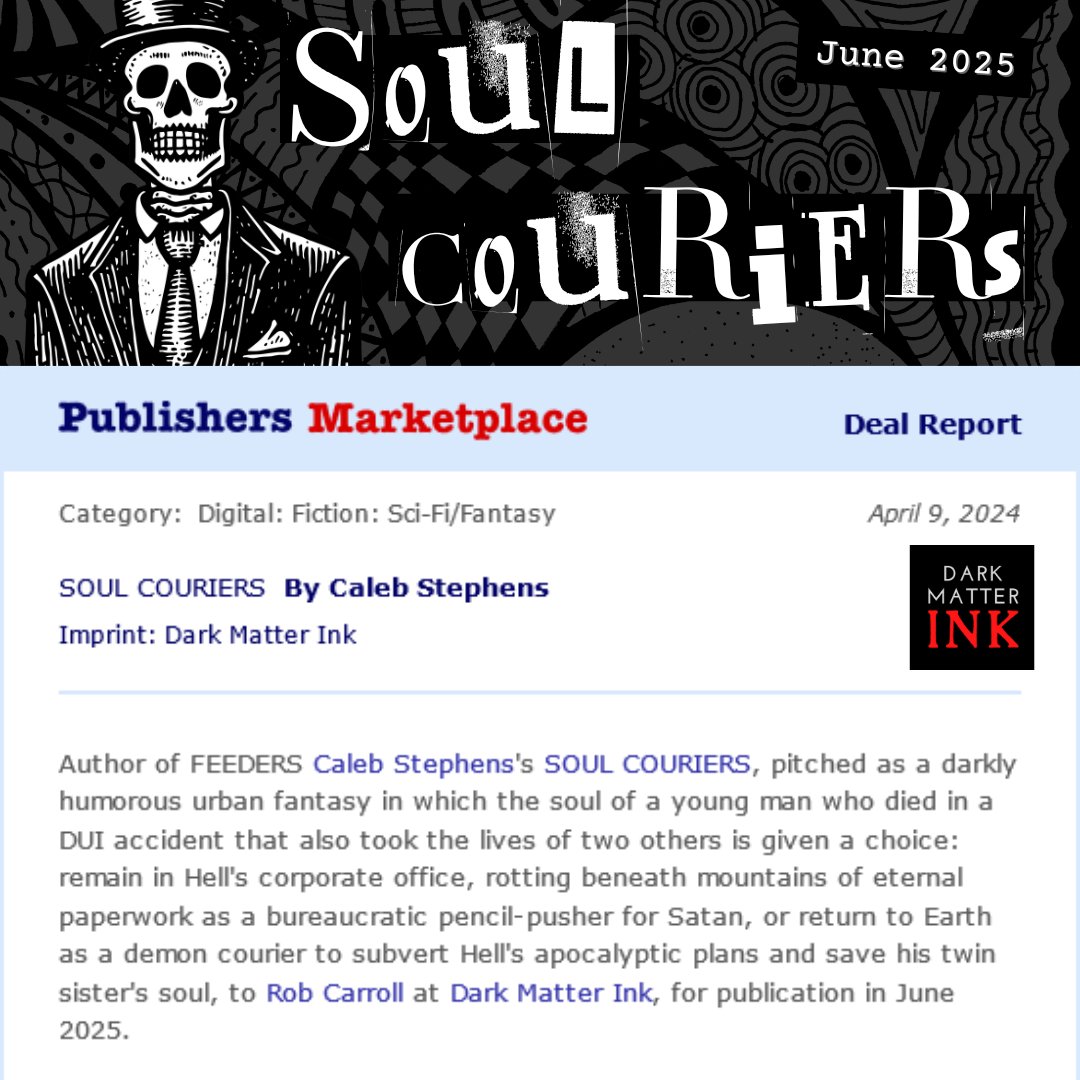 We're proud to announce the acquisition of a darkly humorous urban fantasy novel, SOUL COURIERS, by @cstephensauthor. Welcome to Hell, where your office chair is always squeaky and the printer is always jammed. Coming June 2025.