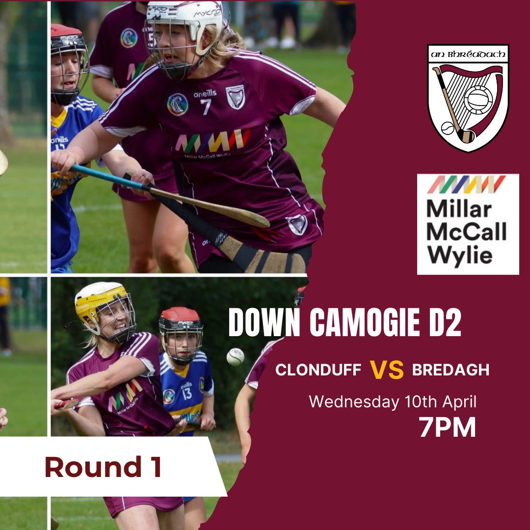 Heads up, our senior camogs start their league campaign this Wednesday away to Clonduff! ⚾️ @MMWlegal 🤝