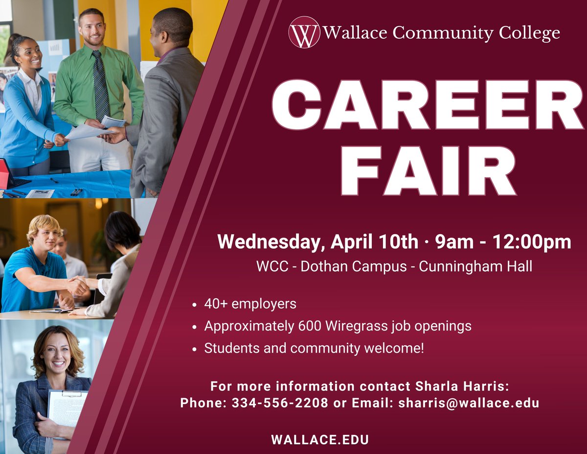 Dothan Police (@dothanpolice) on Twitter photo Looking for a career? We will be at <a href="/wccdothan/">Wallace Community College</a> tomorrow for their Career Fair. Come out and let us help you join our team! #careerfair #jobfair Looking for a career? We will be at <a href="/wccdothan/">Wallace Community College</a> tomorrow for their Career Fair. Come out and let us help you join our team! #careerfair #jobfair