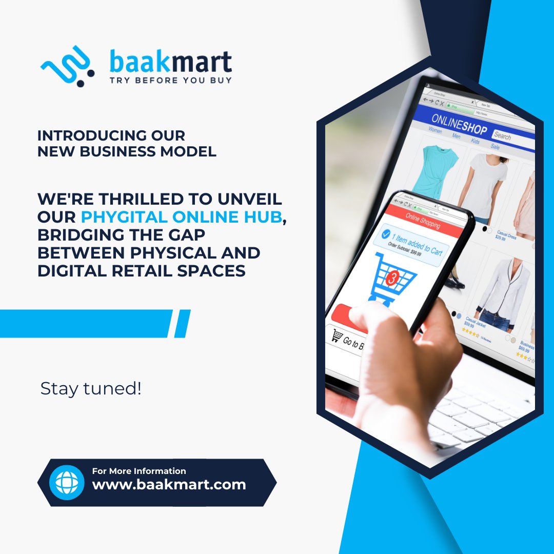 Discover the future of shopping with BaakMart's phygital space, blending in-store and online experiences. Visit us at baakmart.com. Stay tuned! #BaakMartPhygital #InnovativeRetail