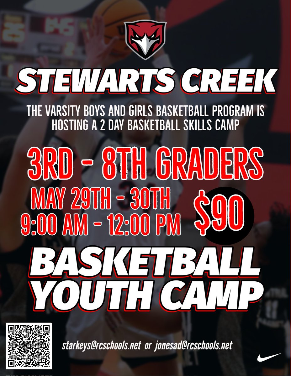 SCHS_WBB's tweet photo. It's 🏀🏀 Camp time! Calling all young ladies! Come learn the game from our Varsity Lady Red Hawks!!! https://t.co/4cIJjY9FkP