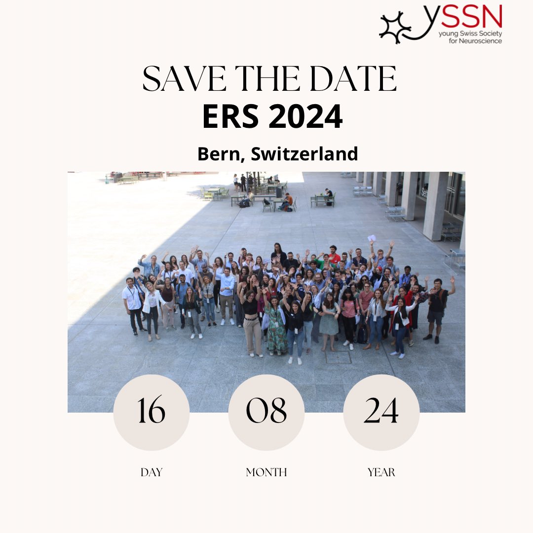 Save the date: August 16th 2024 😉 We meet again this year for a 1 day event in the beautiful city of Bern! 🇨🇭 Stay tuned for more details but for now: save the date 🙌 #yssn #neuroscience #swissneuroscientists