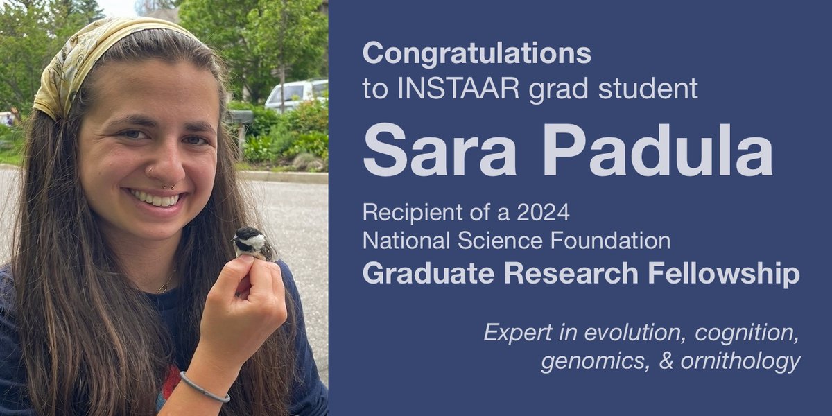 ICYMI 🙌🏽 Congrats to INSTAAR grad student @Sara_Padula_ 🥳 She won a 2024 @NSF Graduate Research Fellowship! 3-yr annual stipend of $37K along w $16K cost of education allowance, plus professional development opportunities Read a 2023 interview with Sara colorado.edu/instaar/2023/0…