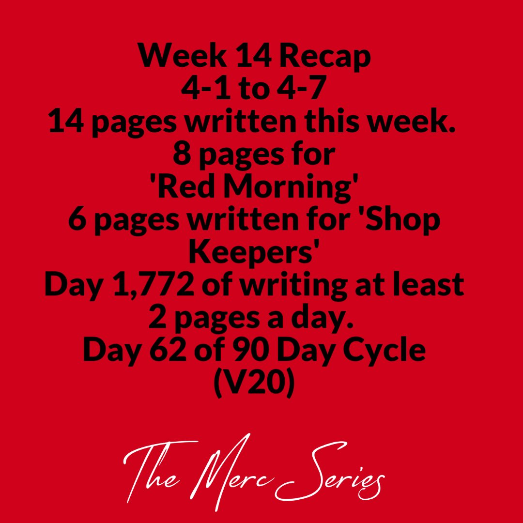 Writing Stats For Last Week. Week 14.
First full week back to just 2 pages a day but I was able to finish up my current WIP and start up a brand new one. So it was a good week despite still being sick. 
✍️📕📓
#scottswriting 
#dailywriting
#amwriting