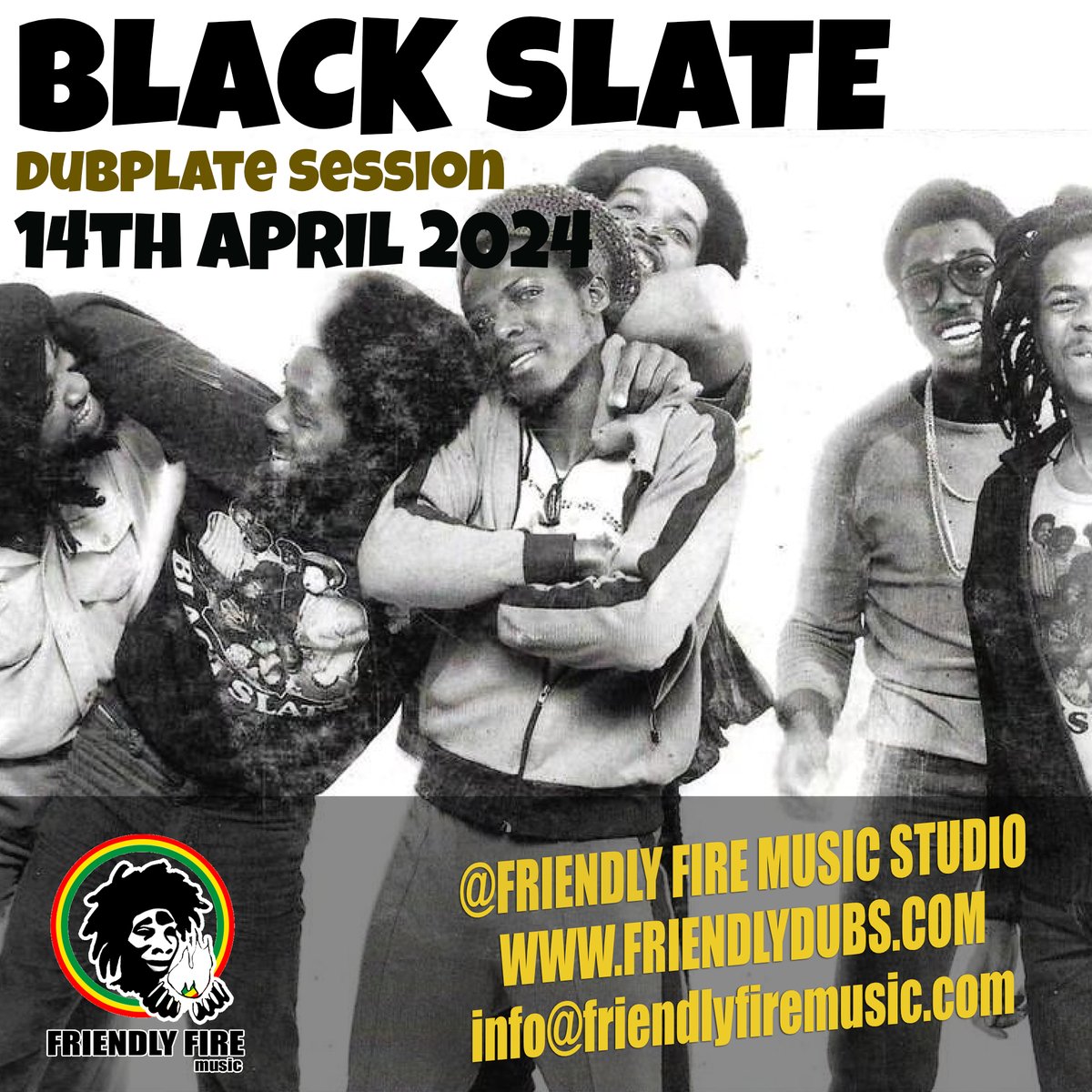 Dubplate Session with Black Slate -  one of the UK's first Roots Reggae band ! With tunes like Stiksman, Boom Boom, Amigo....... friendlydubs.com