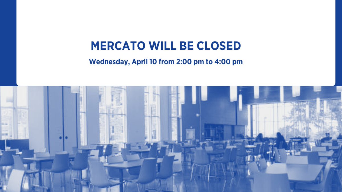 📢This is a reminder Brescia community! 📷 The Mercato will be closed TODAY Wednesday, April 10 from 2:00 pm to 4:00 pm. Plan accordingly and apologize for any inconvenience. Thank you for being so understanding!