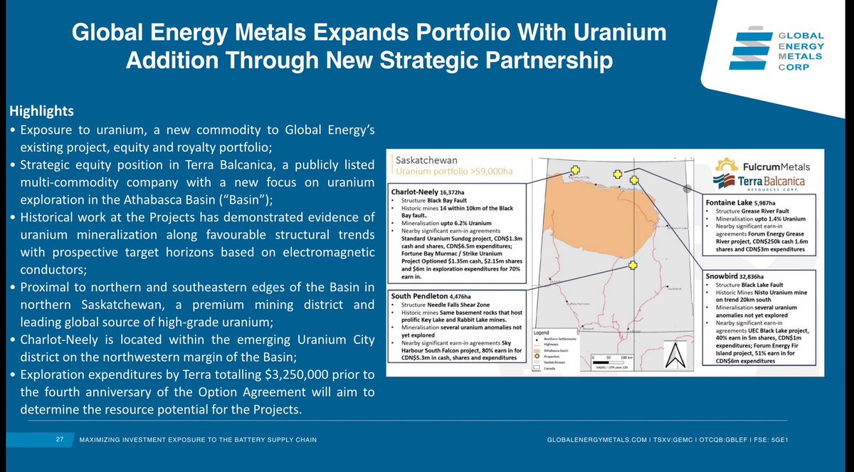 Looking forward to the @StockBoxMedia | @EnergyMetals interview to come out where I highlight the company's new #uranium exposure and how the royalty grant & shares in @TerraBalcanica fits with #GEMC’s strategy to unlock & provide shareholder value.

Stay tuned!

$GEMC
$GBLEF