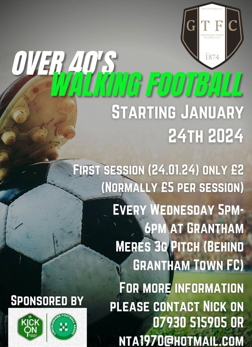 𝙒𝘼𝙇𝙆𝙄𝙉𝙂 𝙁𝙊𝙊𝙏𝘽𝘼𝙇𝙇 #thegingerbreads Over 40s Walking Football takes place tomorrow night and it wouldn't be possible without the @LincolnshireFA Kick On programme. Find out more via 👉 buff.ly/3wHH1mT