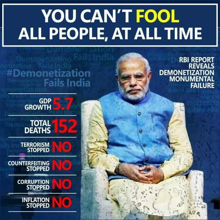 #DemonetisationDisaster

This would be at the top of any list for its sheer lack of success and the widespread havoc that it inflicted on the economy. 

While being taught now as a cautionary tale in business schools overseas, it enjoys the unique distinction of having failed on…