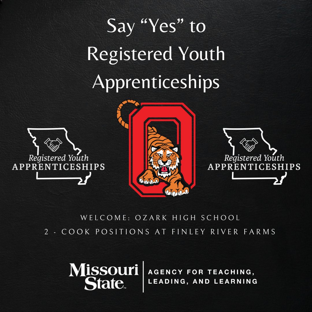 Congratulations to @ozarkhstigers on starting their new Registered Youth Apprenticeship program with a partnership with Finley River Farms at Ozark Mill Restaurant! #showmeapprentices @msuatll @MOEducation @USDOL @MoACTE @MissouriACTE @OzarkTigers