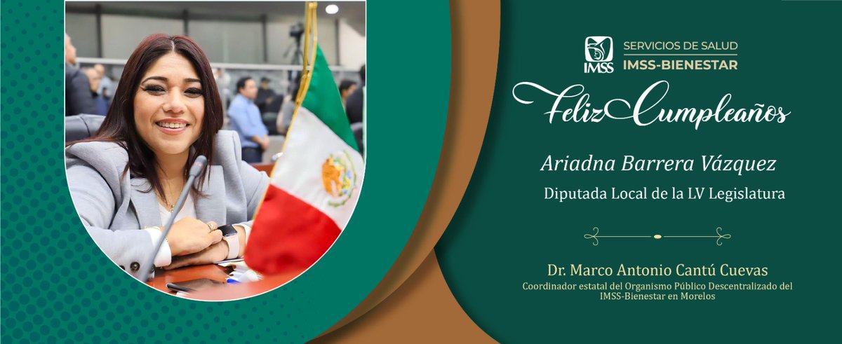 ¡Feliz cumpleaños diputada @AriBarreraMor! Deseo que sea un gran año, lleno de salud, éxito y buenos momentos. Reciba un fuerte abrazo, ¡felicidades!