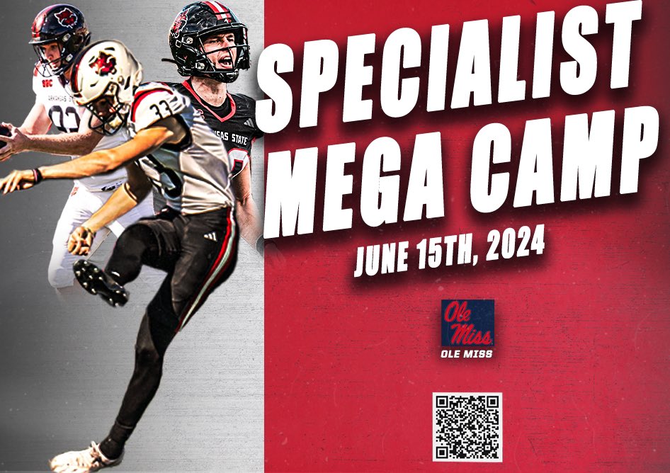 ✍️ Mark your calendars ‼️ Specialist Mega Camp 📅 June 15th, 2024 📍Centennial Bank Stadium 🗣️ More teams to be announced soon!