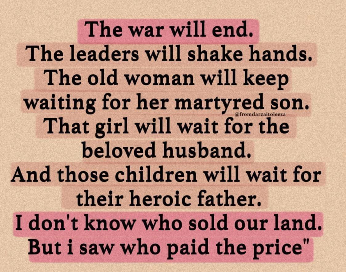 'The war will end' by Mahmoud Darwish