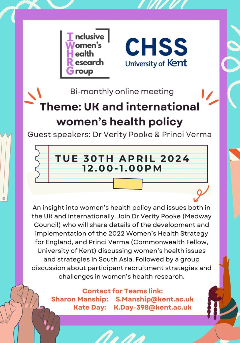 Excited to be Co-hosting our first #IWHRG talk with @artmanship and guest speakers @VerityPooke and Princi Verma in 3weeks! There's still time to get in touch to join the teams call 😄