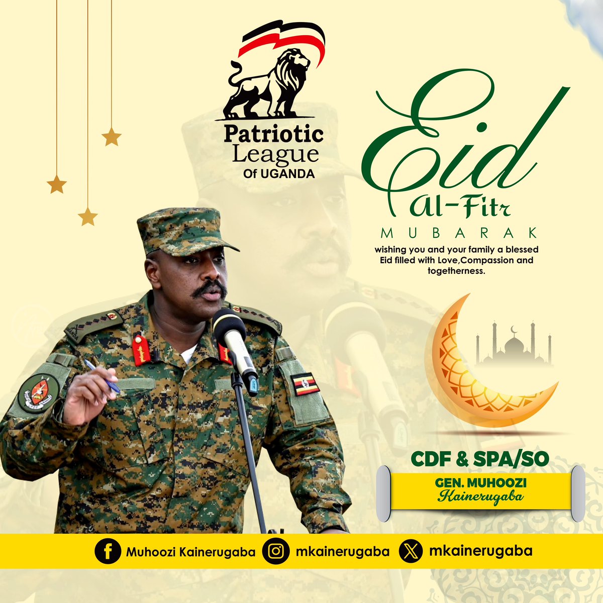 A joyous and very happy Eid our muslim brothers and sisters #CDF #MKNextpresident @mkainerugaba