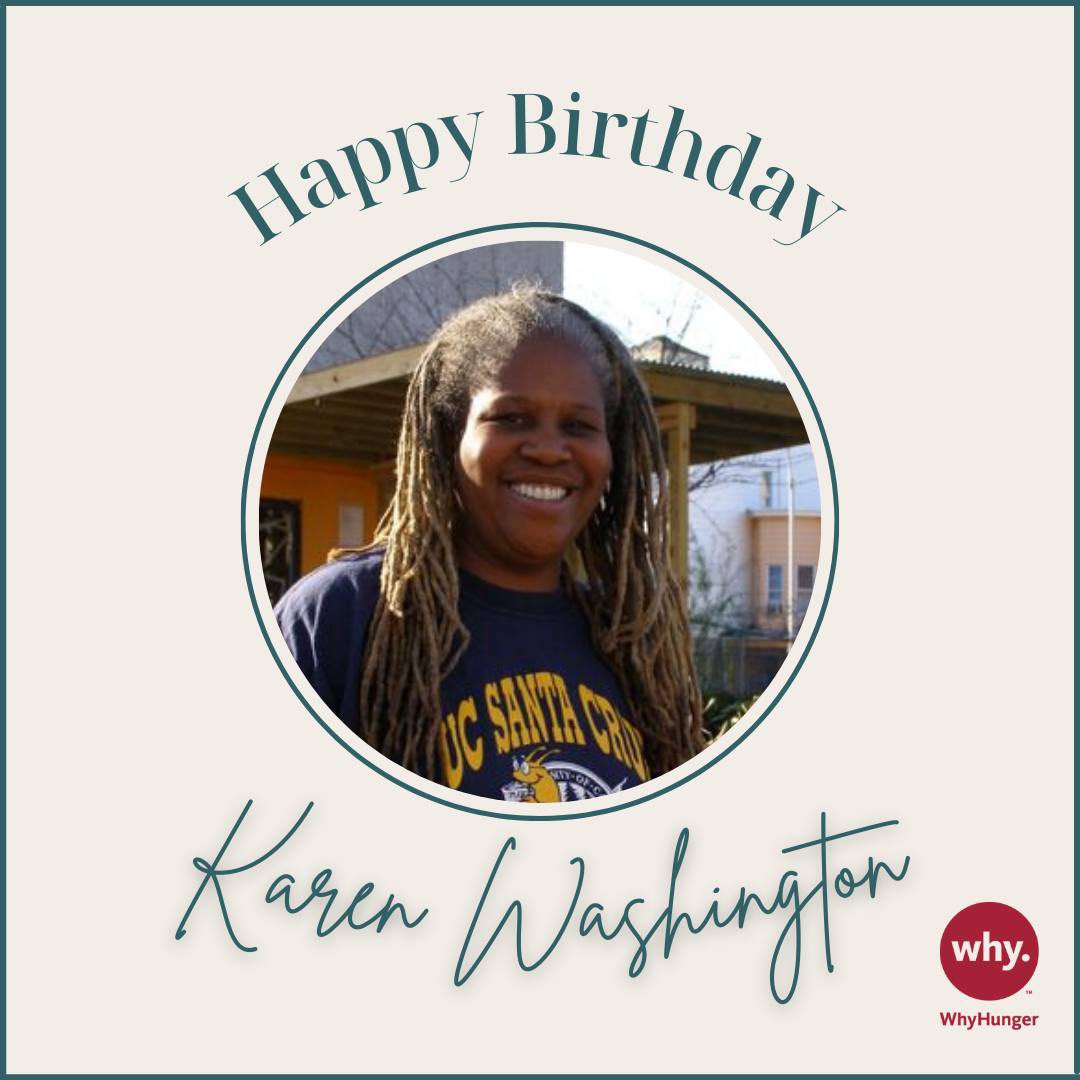 Happy Birthday from all of us at WhyHunger to a true trailblazer, our good friend, Advisory Board member & long time supporter, Karen Washington! We’re grateful for you and all you do as a committed stand for food sovereignty and justice! #foodjustice #KarenWashington