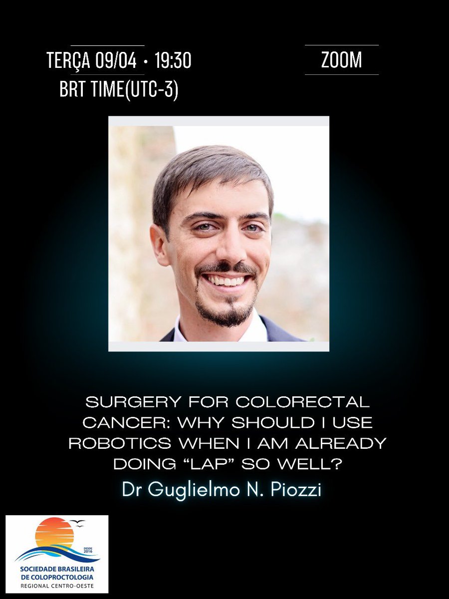 Special guest at the Mid-West Chapter of Brazilian Society of Colorectal Surgery. Join us to discuss the main aspects of robotic colorectal surgery.

Join Zoom Meeting
us02web.zoom.us/j/87586787659?…

Meeting ID: 875 8678 7659
Passcode: sbcpco
