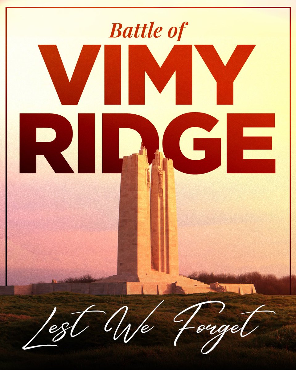 107 years ago today, nearly 100,000 Canadian men put their lives on the line at the Battle of Vimy Ridge. Today, we honour those who made the ultimate sacrifice and we recognize all who came home with the scars of battle. Lest we forget.