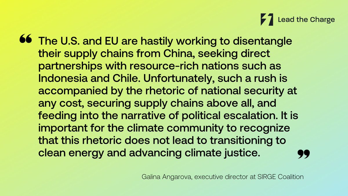 Don’t miss this incredible analysis of the impacts of the geopolitical implications of the ‘green energy’ transition for Indigenous peoples from Galina Angarova, executive director at the @SIRGECoalition.

sirgecoalition.org/statements/geo…