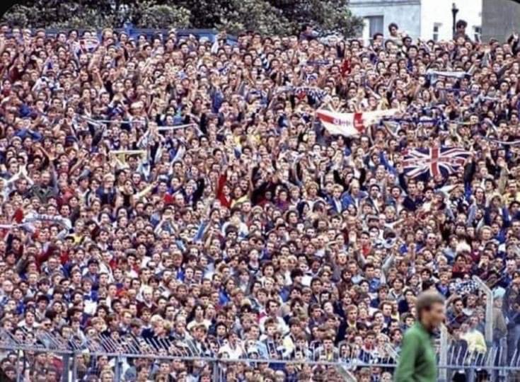 Chelsea fans at the Goldstone Ground Brighton in the 1980's. What a day!