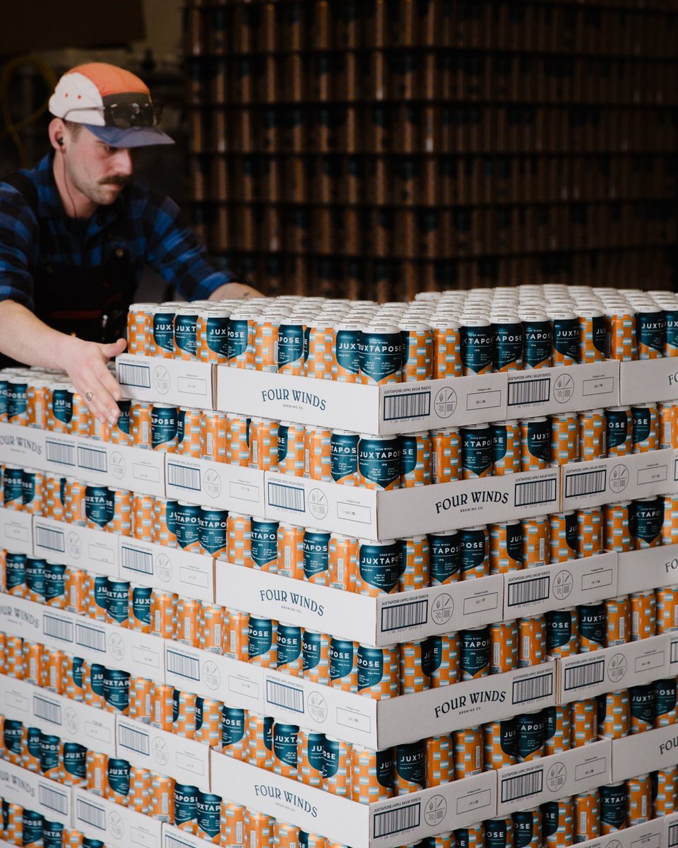 POV: Amidst the clanking of cans, I press on, knowing that overdue rewards await, like a cold one at quitting time. I like beer. #fourwindsbrewing #quittingtime #ilikebeer