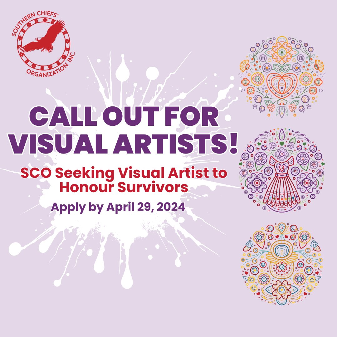 SCO is seeking a visual artist from an SCO member Nation to honour Survivors. 

 Apply for this opportunity by April 29, 2024.  

Read the full details on the call for visual artists and how to apply here: scoinc.mb.ca/pathways-heali…

#SCOINCMB #Anishinaabe #Dakota #art #artists