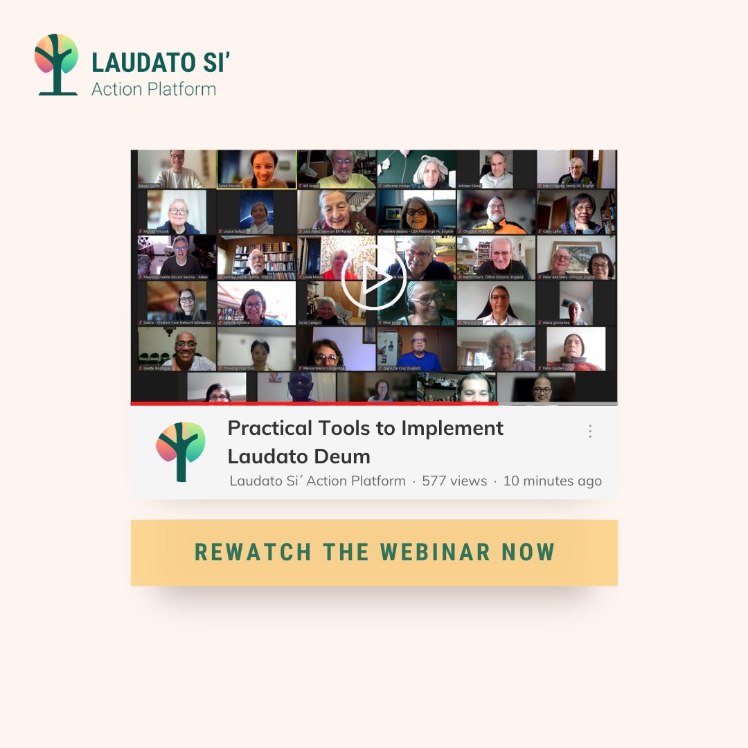 🎥 Missed Our Webinar? It’s not too late to discover how Laudate Deum principles can transform your ecological actions! Watch it here: youtube.com/watch?v=8WC7JE… Embrace sustainability with faith. #LaudateDeum #PracticalSustainability