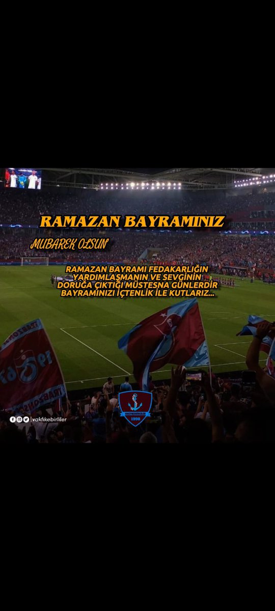 Ramazan Bayramı'nın tüm sevdiklerimize sağlık, mutluluk ve huzur getirmesini dileriz. Bayramımız kutlu olsun. #RamazanBayramı